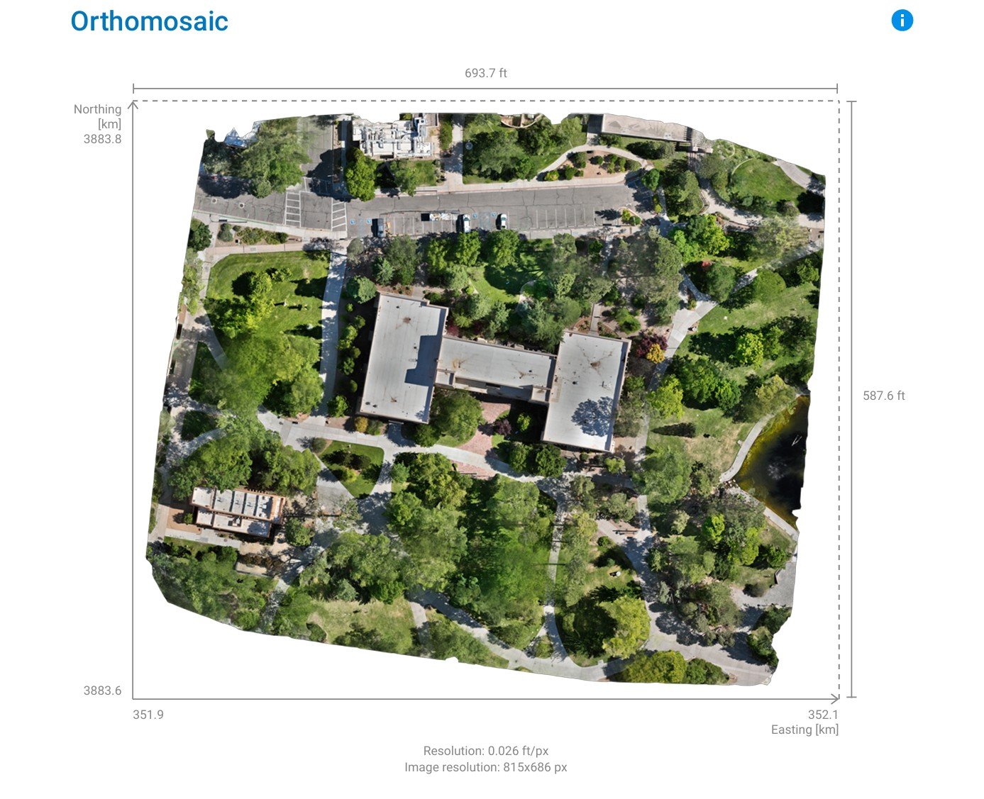 Orthomosaic map of Scholes Hall and surrounding grounds